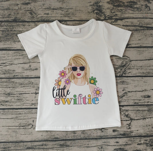 Baby Girls Pop Singer White Short Sleeve Tee Shirts Tops