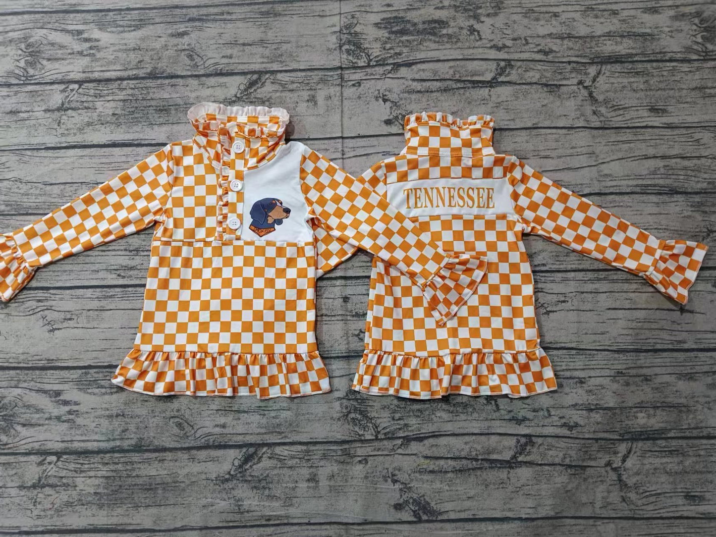 Baby Girls Tennessee Dog Team Long Sleeve Pullovers Tops preorder(moq 5)