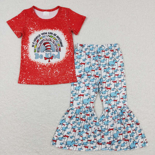 Baby Girls Dr Reading Be Kind Top Elephant Flare Pants Clothes Sets