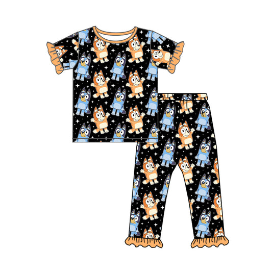 Baby Girls Dogs Blue Shirt Pants Pajamas Clothes Sets preorder(moq 5)