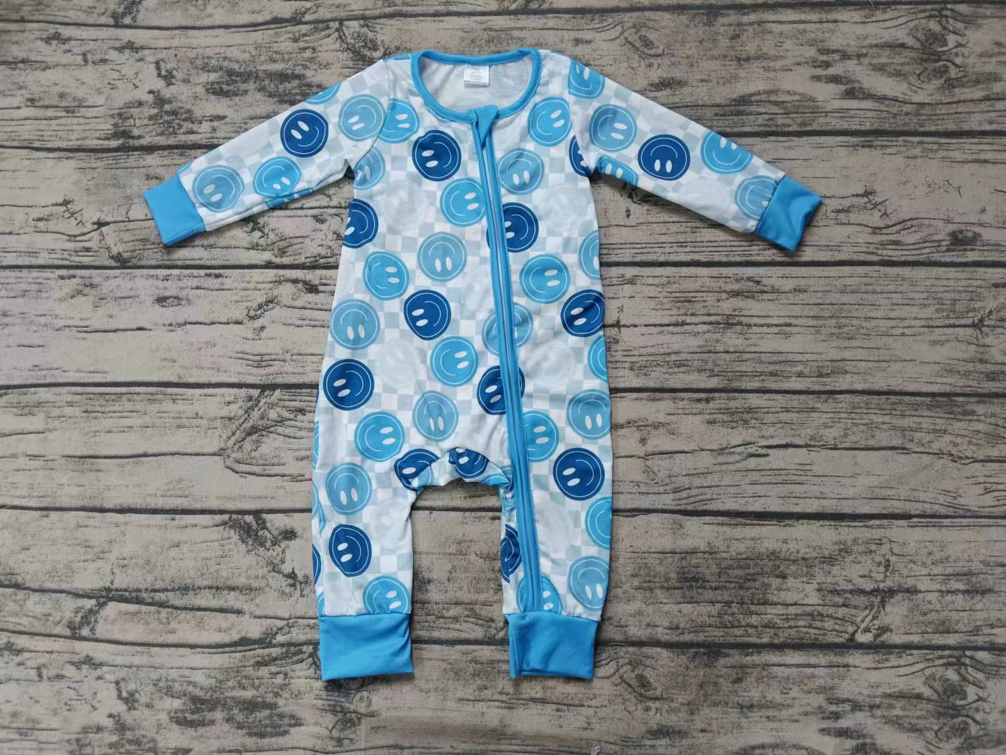 Baby Boys Southern Smile Long Sleeve Zip Rompers Preorder(moq 5)