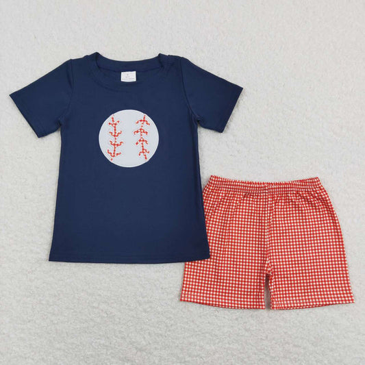 Baby Boys Baseball Navy Tee Shirt Shorts Outfits Clothing Sets