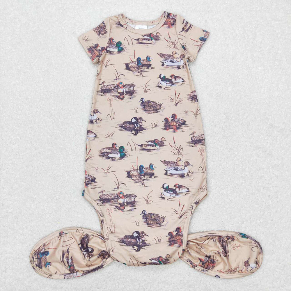 Baby Newborn Duck Short Sleeve Hunting Gowns