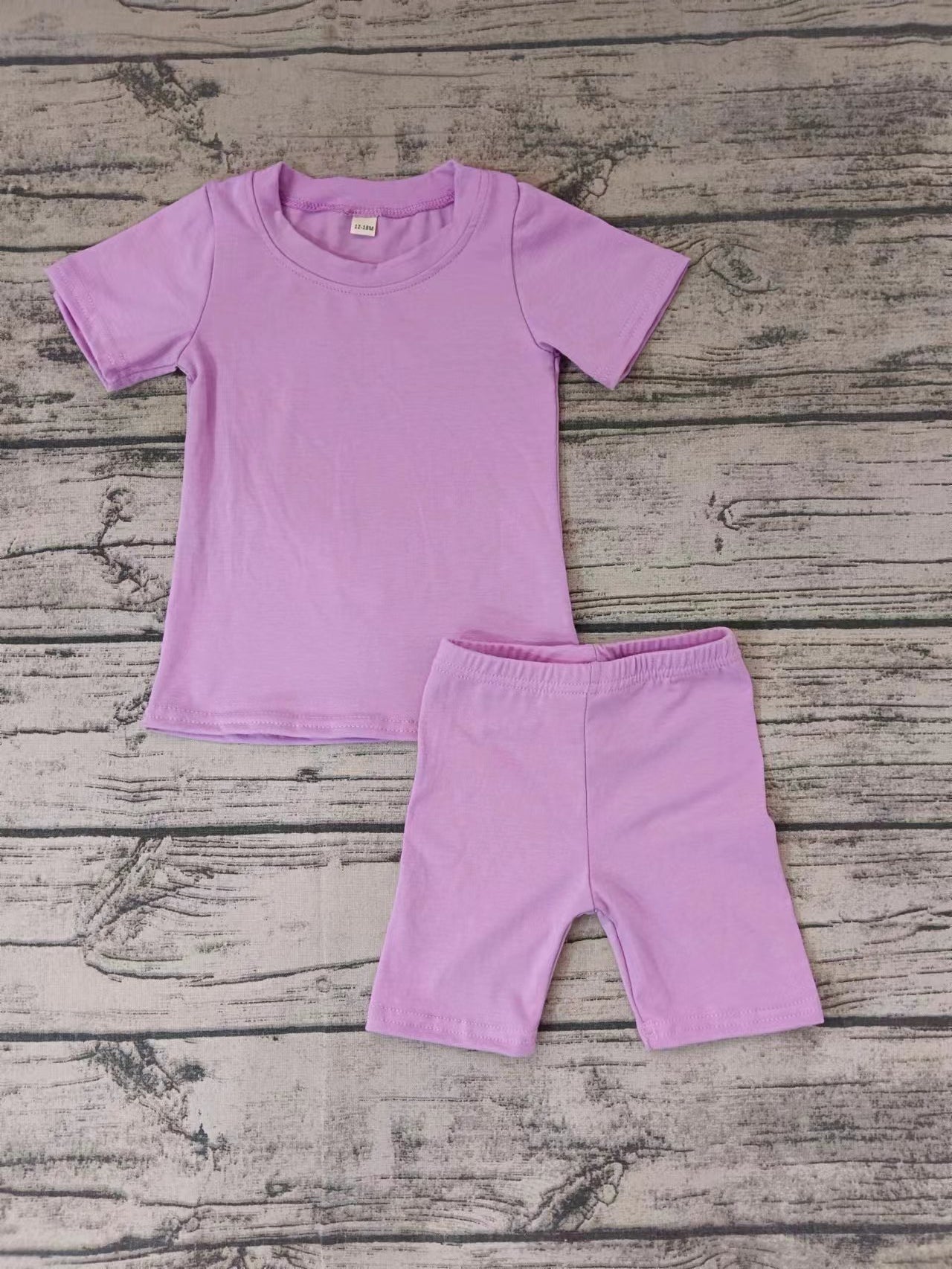 Baby Girls Purple Cotton Shirt Shorts Pajamas Clothes Sets Preorder(moq 5)