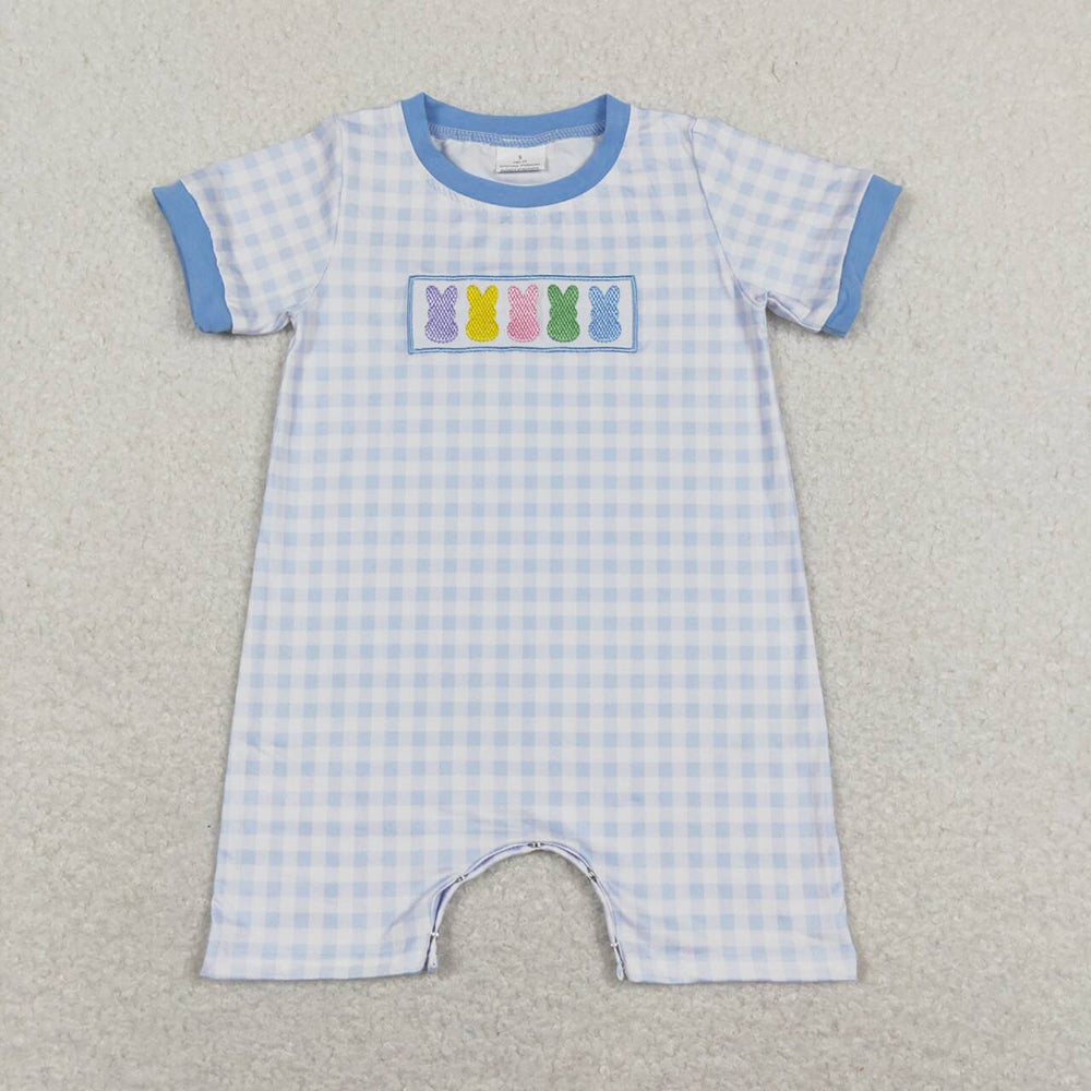 Baby Infants Easter Colorful Bunny Short Sleeve Rompers