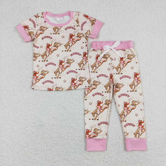 Baby Girls Rodeo Horse Shirt Pants Pajamas Clothes Sets