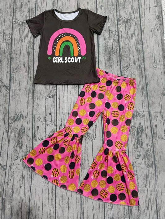 Baby Girls Scout Rainbow Shirt Bell Pants Clothes Sets preorder(MOQ 5)