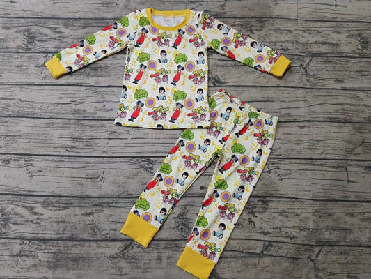 Baby Boys Cartoon Yellow Top Pants Pajamas Clothes Sets preorder(MOQ 5)