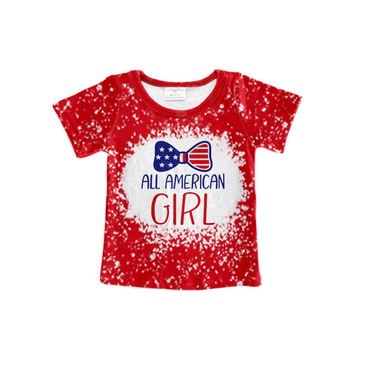 Baby Girls All American Girl Red Short Sleeve Tee Shirts Tops preorder(moq 5)