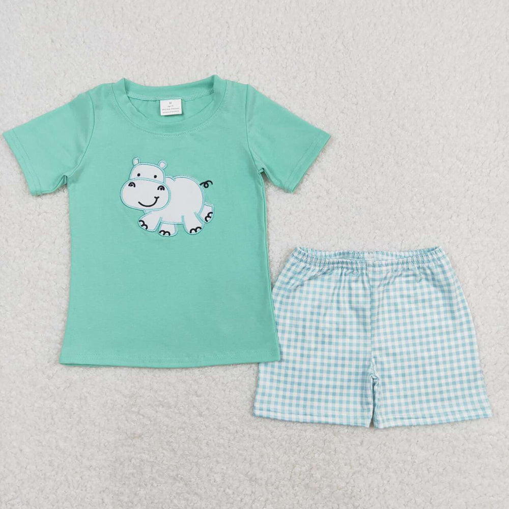 Baby Boys Hippo Shirts Shorts Summer Outfits Clothes Sets