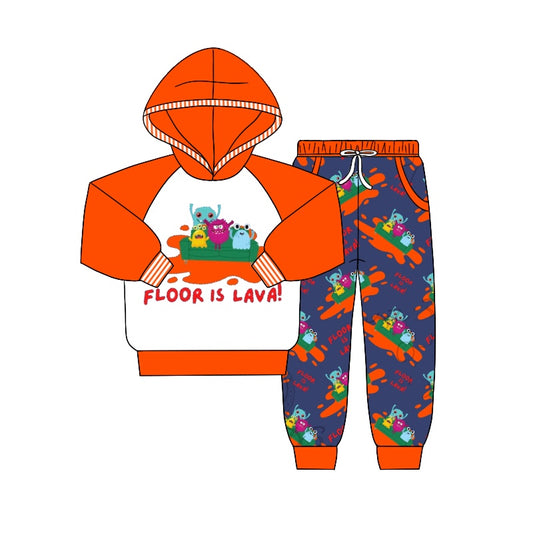Baby Boys Hooded Red Monster Top Pants Outfits Clothes Sets preorder(moq 5)