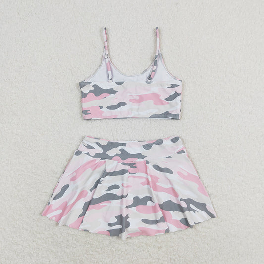 Baby Girls Summer Pink Camo Top Bottoms 2pcs Swimsuits