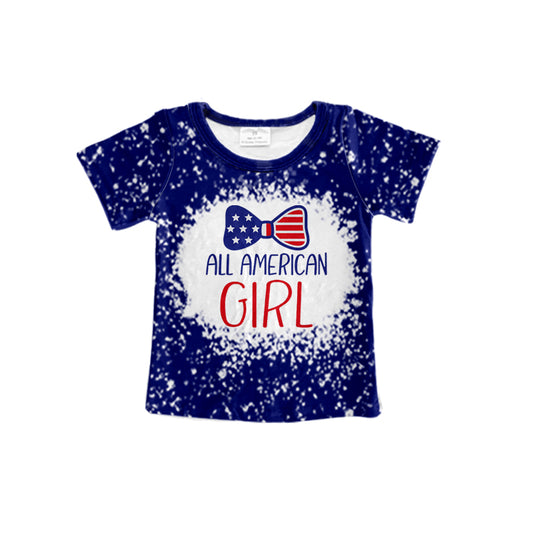 Baby Girls All American Girl Navy Short Sleeve Tee Shirts Tops preorder(moq 5)
