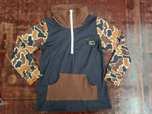 Baby Boys Duck Mallard Camo Pocket Zip Tops preorder(MOQ 5)