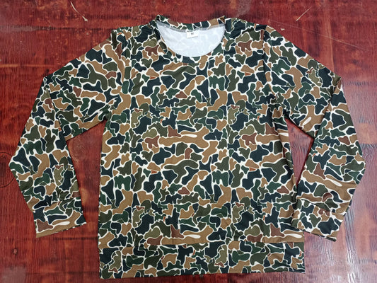 Adult Women Brown Camouflage Tee Shirts Tops Preorder(moq 5)