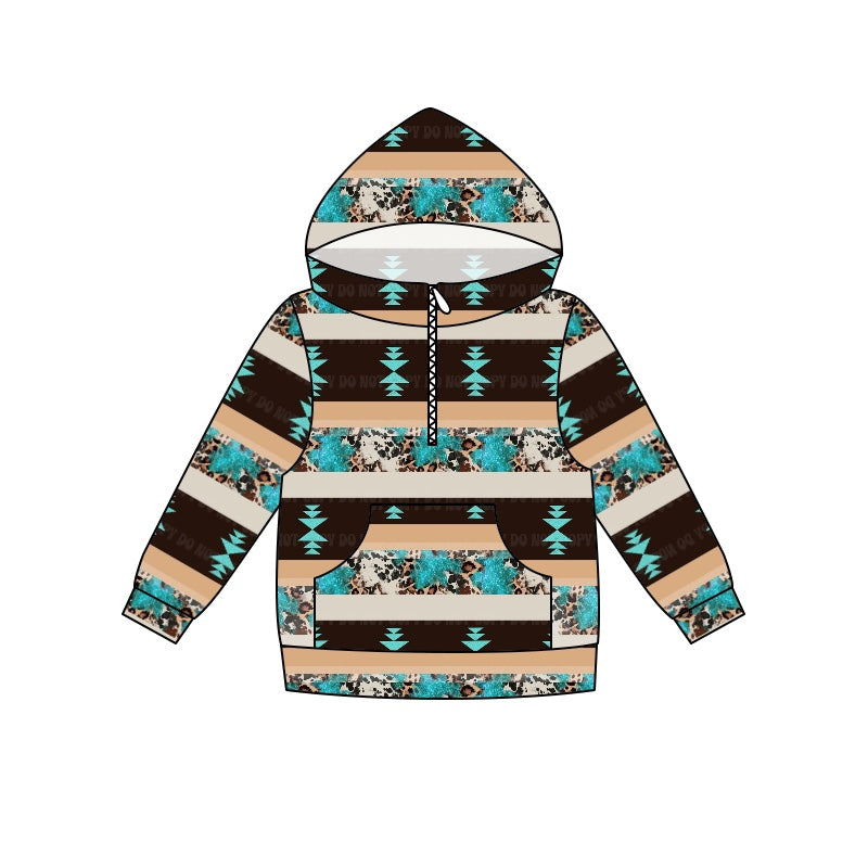 Baby Boys Fall Western Aztec Hooded Tops preorder(moq 5)