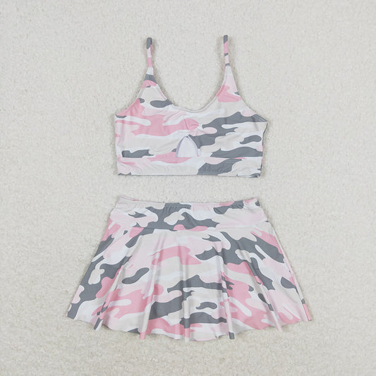 Baby Girls Summer Pink Camo Top Bottoms 2pcs Swimsuits