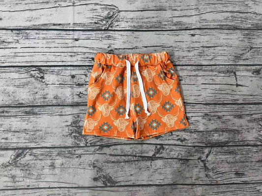 Baby Boys Highland Cow Aztec Shorts