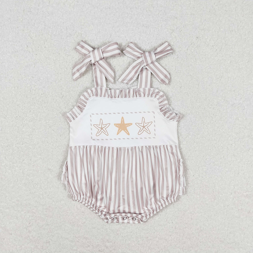 Baby Girls Stars Straps Ruffle Rompers