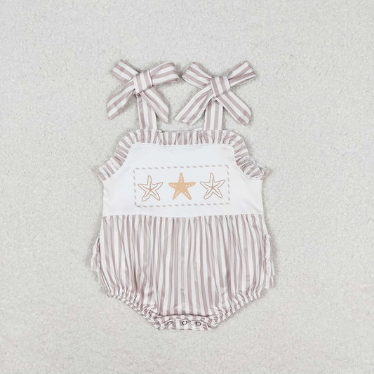 Baby Girls Stars Straps Ruffle Rompers