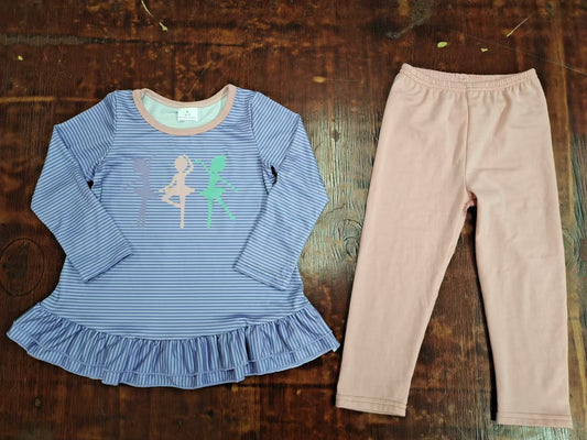 Preorder (moq 5)Baby Girls Dance Girl Tunic Top Legging Outfits Clothes Sets