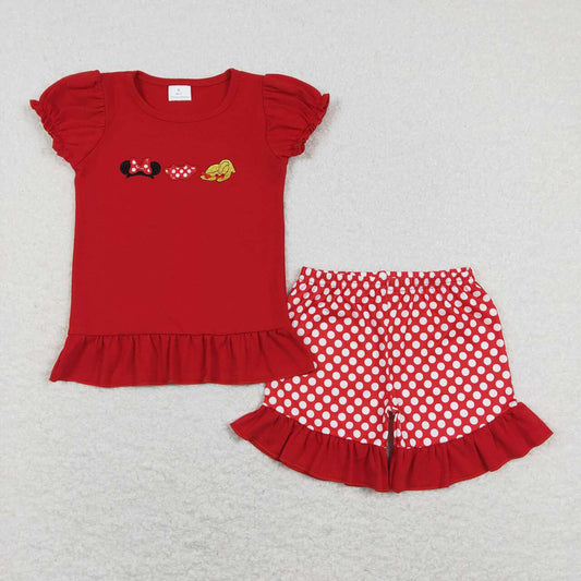 Baby Girls Red Bows Shoes Tee Shirts Shorts Outfits Clothes Sets