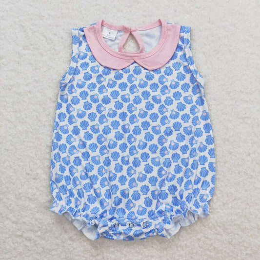 Baby Girls Summer Sea Shell Sleeveless Rompers