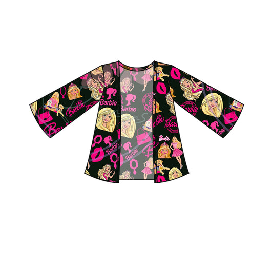 Baby Girls Black Doll Milk Silk Fabric Cardigan Tops preorder(moq 5)