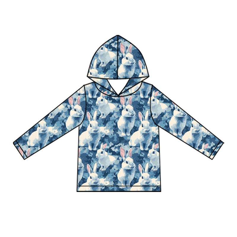 Preorder (moq 5)Baby Boys Southern Camo Rabbits Easter Hoodies Top