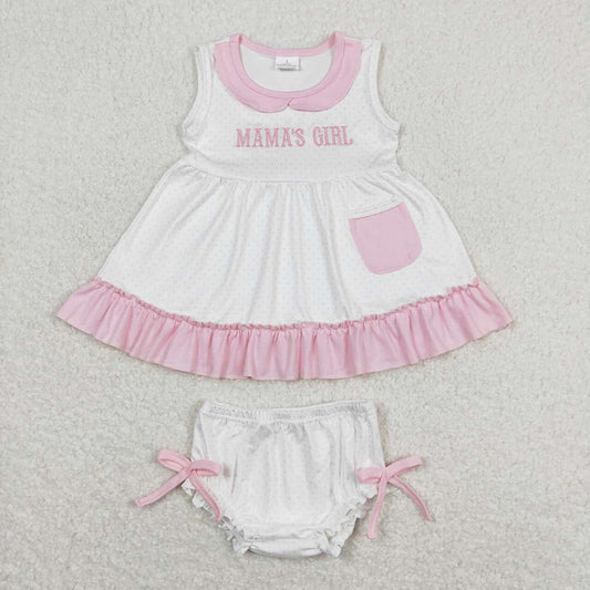 Baby Girls Polka Dots Mama's Girl Tunic Top Bummies Clothes Sets