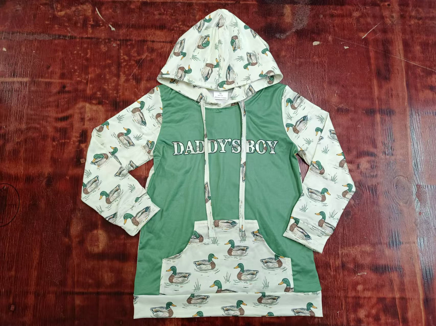 Preorder (moq 5)Baby Boys Daddy's Boy Duck Hunting Hooded Cardigan Tops