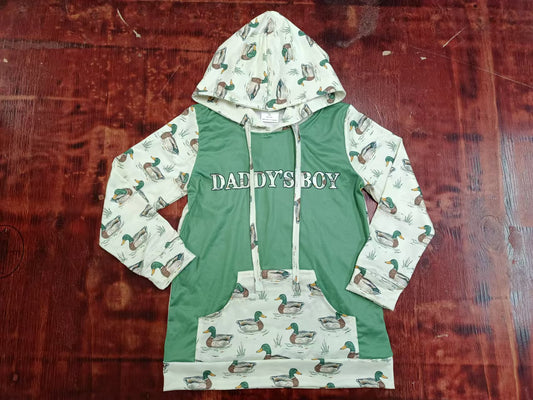 Preorder (moq 5)Baby Boys Daddy's Boy Duck Hunting Hooded Cardigan Tops