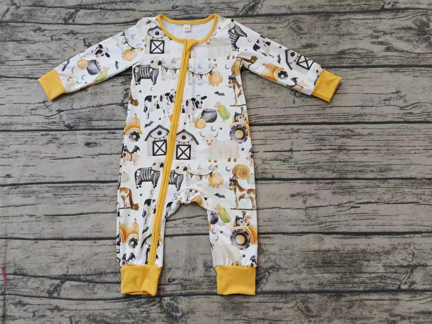 Baby Infant Fall Farm Long Sleeve Rompers preorder(moq 5)