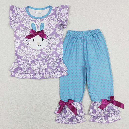 Purple girls rabbit bow sets