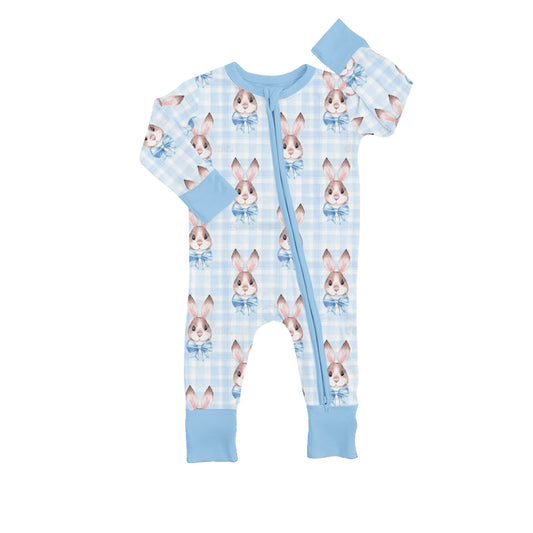 Baby Boys Easter Bunny Blue Zip Sleepers Rompers preorder(moq 5)