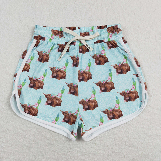 Adult Women Highland Cows Western Summer Shorts