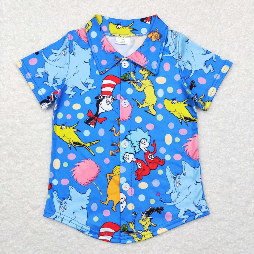 Baby Boys Dr Reading Hats Short Sleeve Buttons Shirts