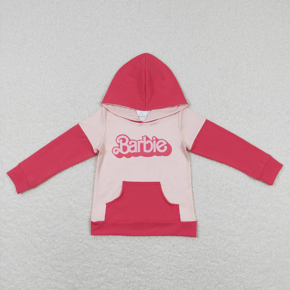 Baby Girls Pink Pockets Doll Hoodie Tops Shirts