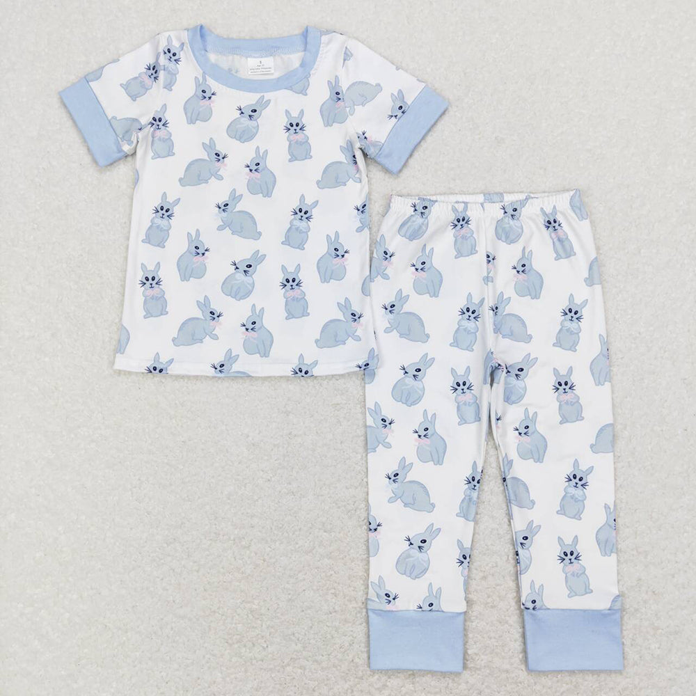 Baby Boys Easter Bunny Short Sleeve Tee Pants Pajamas Clothes Sets