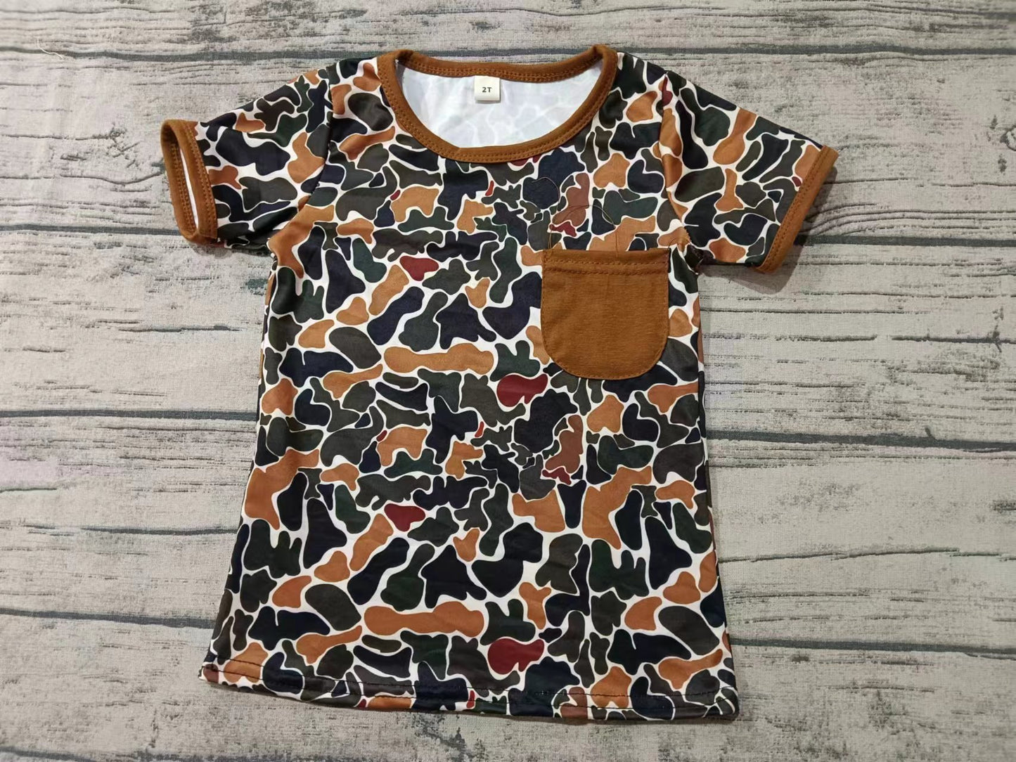 Baby Boys Short Sleeve Camo Pocket Tee Shirts Tops preorder(MOQ 5)