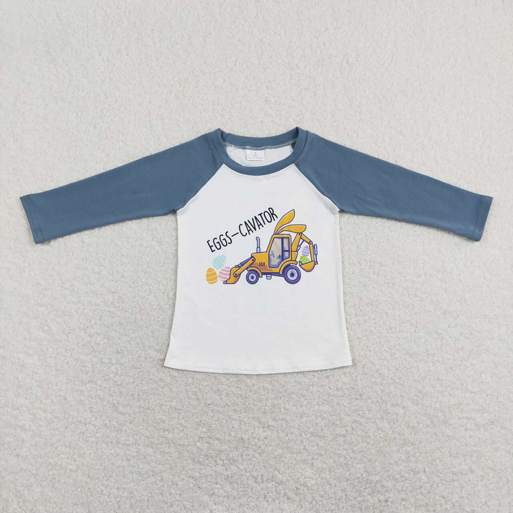 Baby Boys Easter Eggs-cavator Spring Tee Shirts Tops