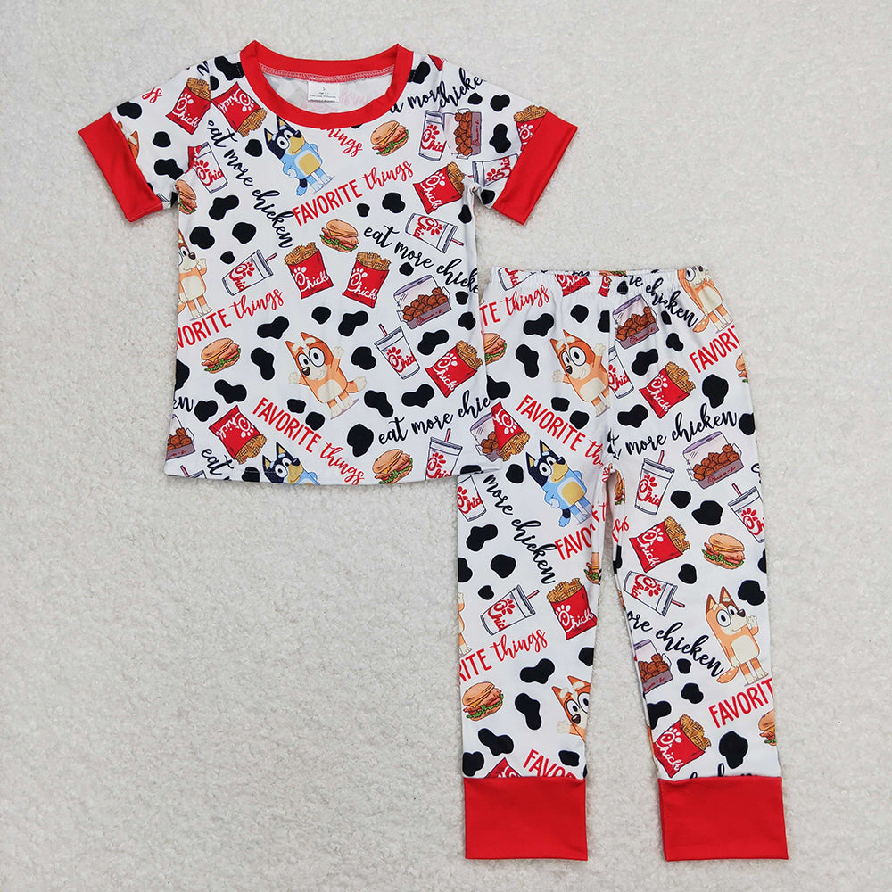 Baby Boys Dog Chips Shirt Top Pants Pajamas Outfits Clothes Sets