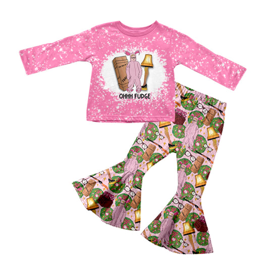 Baby Girls Christmas Light Shirt Pants Pajamas Clothes Sets preorder(moq 5)