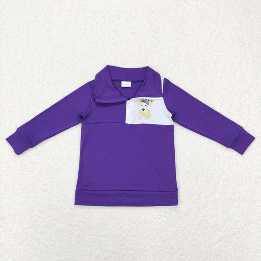 Baby Boys Mardi Gras Dogs Zip Pullovers Tops