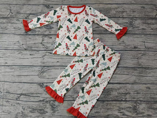 Baby Girls Christmas Tree Pajamas Clothing Sets preorder(moq 5)