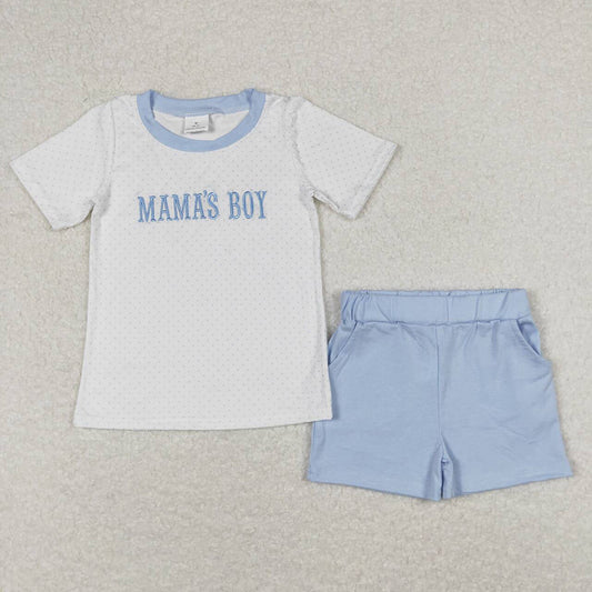Baby Boys Mama's Boy Short Sleeve Tee Top Shorts Clothes Sets