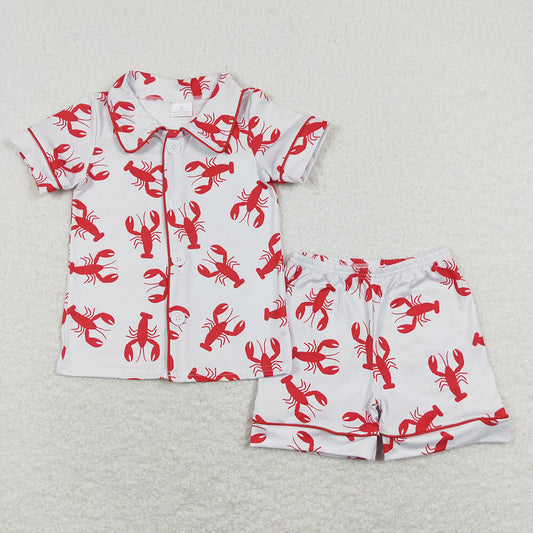 Baby Girls Boys Crawfish Top Pants Sibling Swimsuits Designs Outfits Clothes Sets