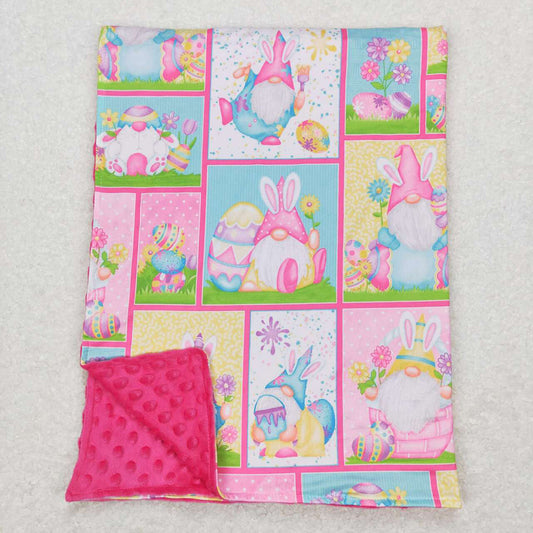 Baby Girls Easter Rabbits Eggs Minky Blankets