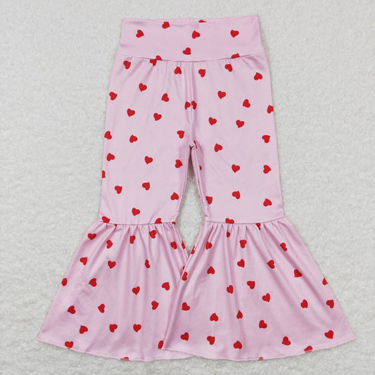 Baby Girls Pink Hearts Bell Bottom Pants