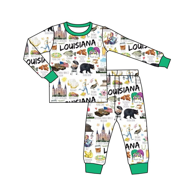 Baby Girls Boys Louisana Tee Shirts Tops Pants Pajamas Clothes Sets preorder(moq 5)